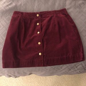 Old Navy Maroon Corduroy Skirt